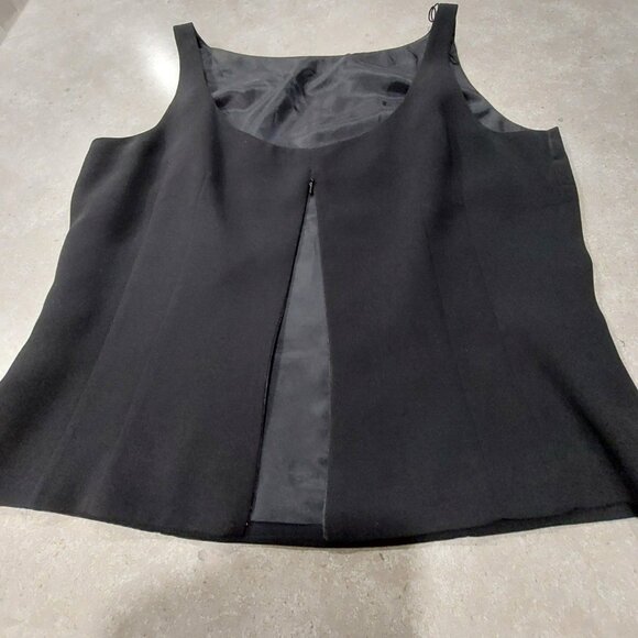 DONNA MORGAN 100% Polyester Black Sleeveless Lined Blouse w/Back Zipper Sz 14 - Picture 4 of 10